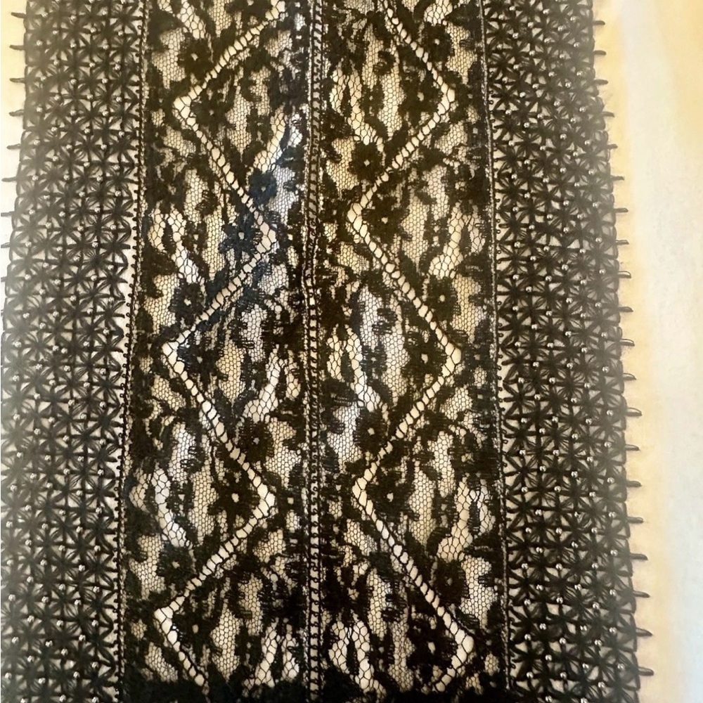 EUC KOBI HALPERIN Women Jona Silk  White Black Lace Two Layer Blouse Sz XL - Picture 5 of 13
